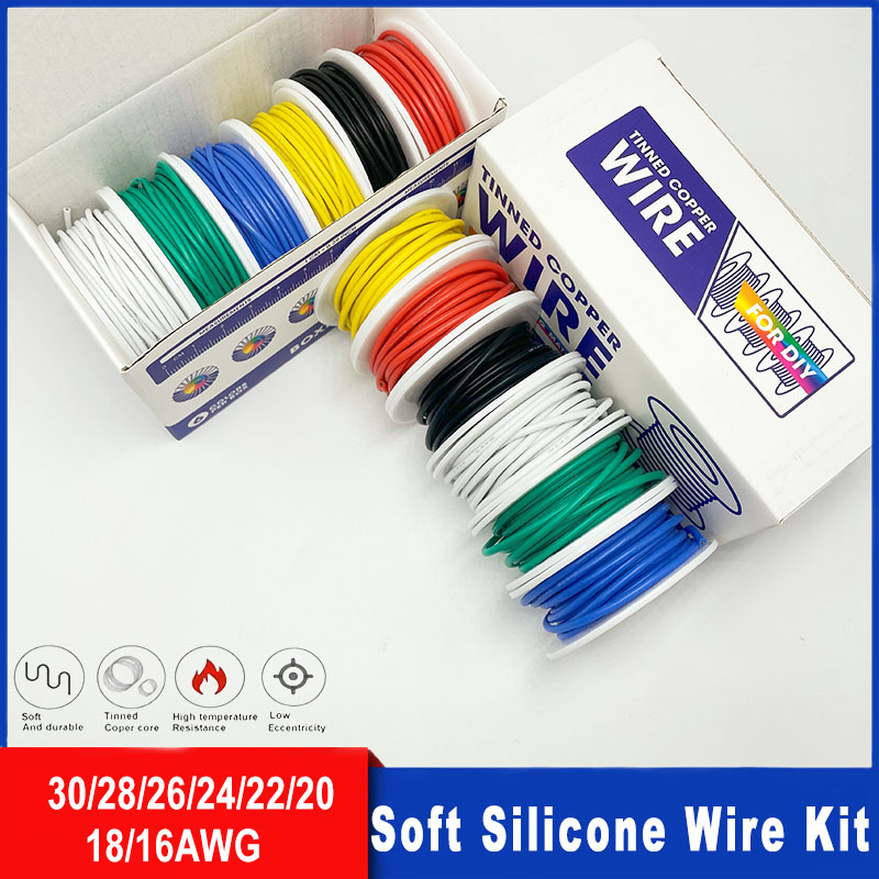 Diy Electronics Project Kit - طقم أسلاك السيليكون الناعم 16awg 18awg