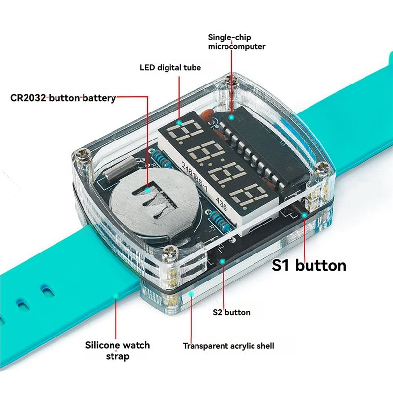 طقم ساعة إلكترونية LED للتركيب - مراجعة Diy Electronics Project Kit وسعره